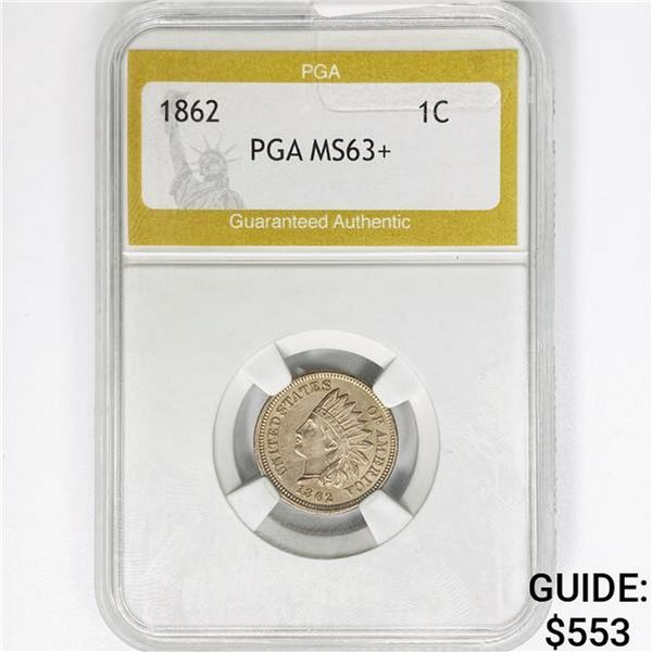 1862 Indian Head Cent PGA MS63+
