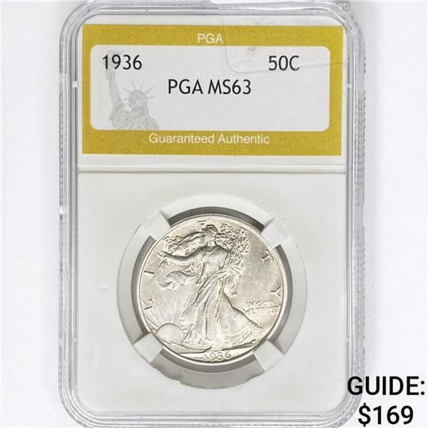 1936 Walking Liberty Half Dollar PGA MS63