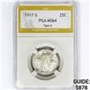 Image 1 : 1917-S Standing Liberty Quarter PGA MS64 Type 2