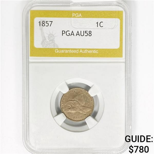 1857 Flying Eagle Cent PGA AU58
