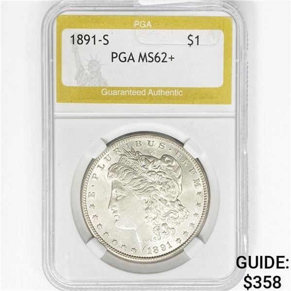 1891-S Morgan Silver Dollar PGA MS62+