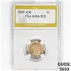 Image 1 : 1909 VDB Wheat Cent PGA MS66 RED