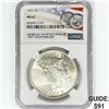 Image 1 : 1923 Silver Peace Dollar NGC MS62