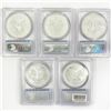 Image 2 : (5) 2011 US 5oz Silver $1 Eagle Set PCGS MS/PR69