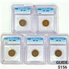 Image 1 : 1859-1909 Set (5) Indian Head Cent ICG