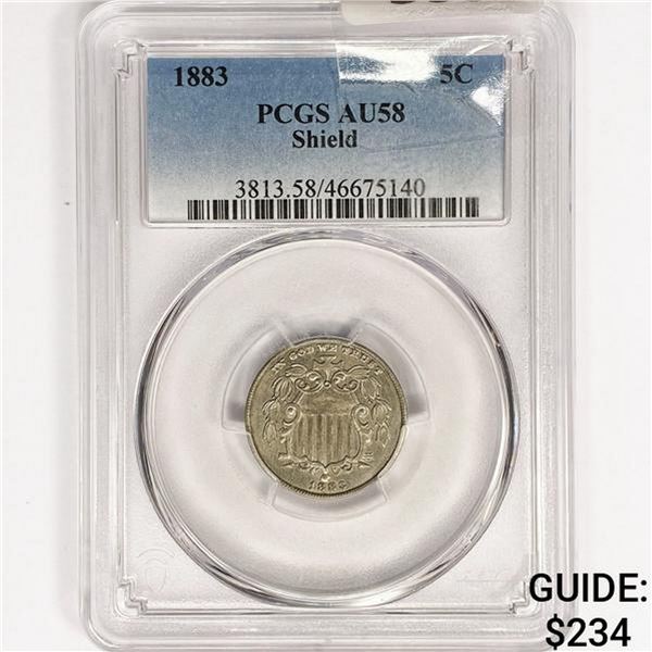 1883 Shield Nickel PCGS AU58