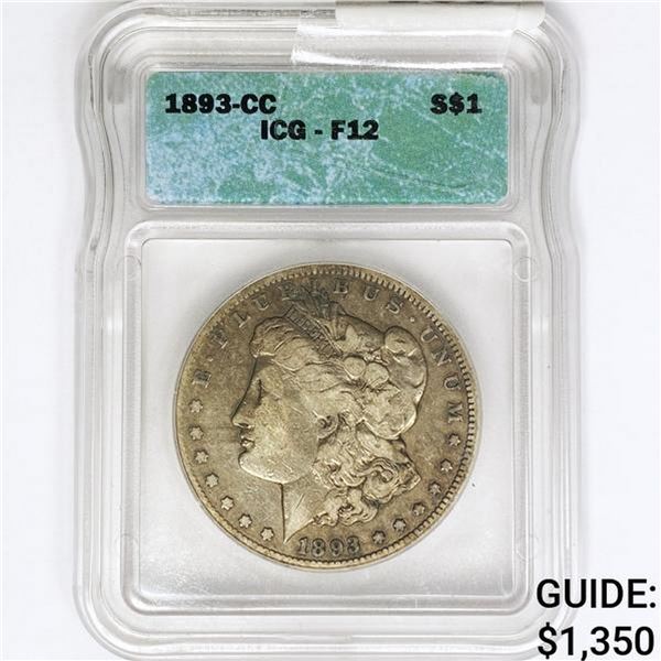 1883-CC Morgan Silver Dollar ICG F12