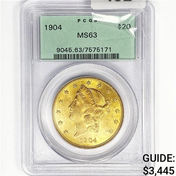 1904 $20 Gold Double Eagle PCGS MS63