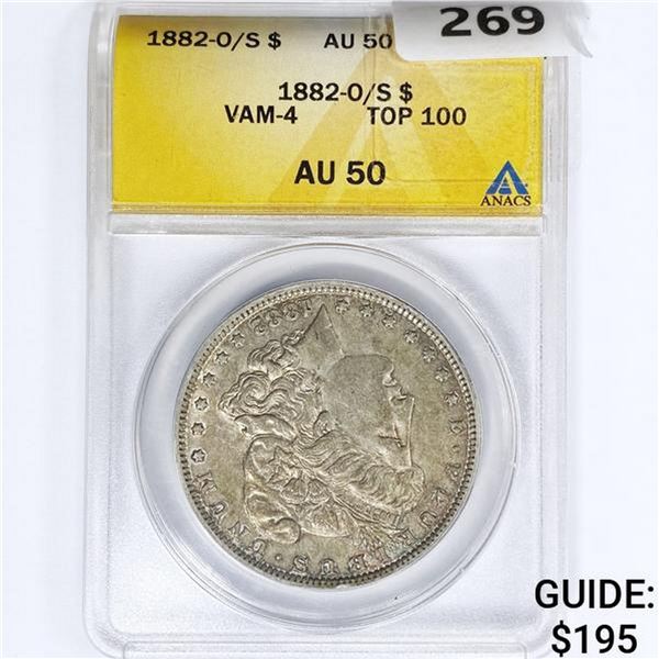 1882-O/S Morgan Silver Dollar ANACS AU50 VAM-4