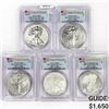 Image 1 : (5) 2011 US 5oz Silver $1 Eagle PCGS MS/PR69