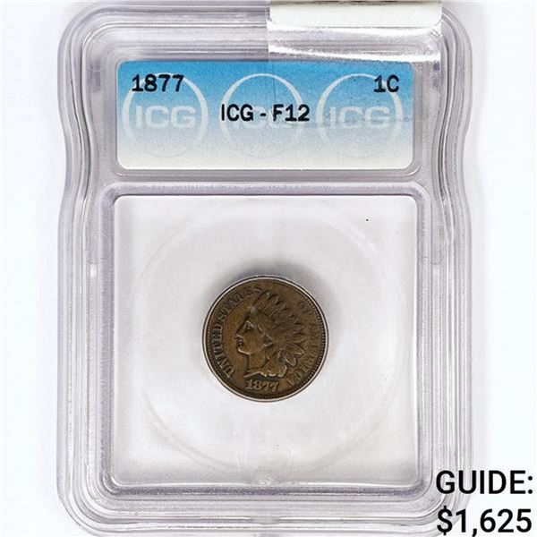 1877 Indian Head Cent ICG F12
