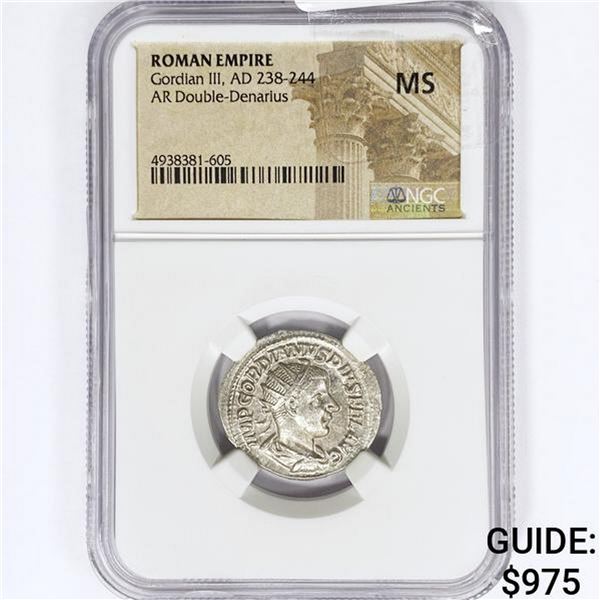 AD 238-244 Roman Empire AR Dbl-Denarius NGC MS