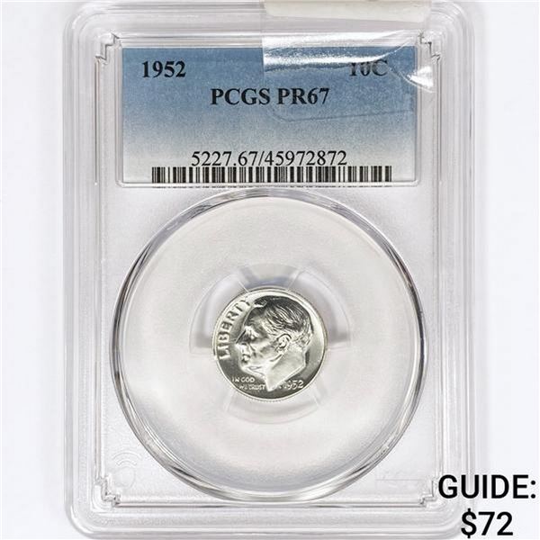 1952 Roosevelt Dime PCGS PR67