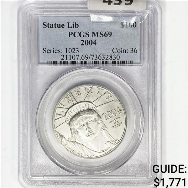 2004 US 1oz. Platinum $100 Statue Lib PCGS MS69