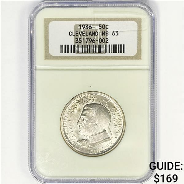 1936 Cleveland Half Dollar NGC MS63
