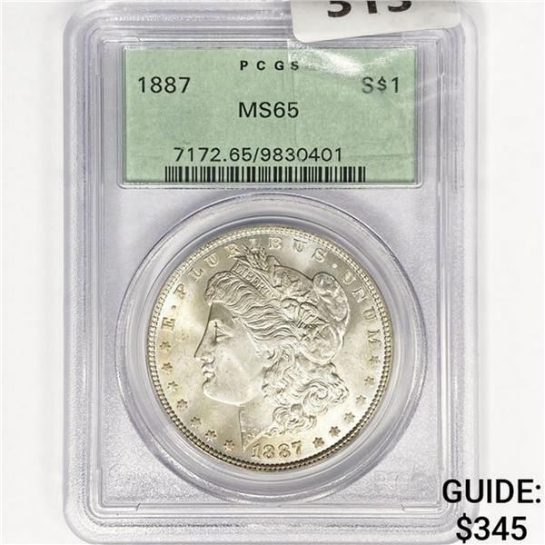 1887 Morgan Silver Dollar PCGS MS65