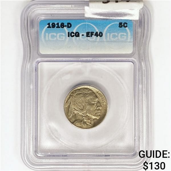 1916-D Buffalo Nickel ICG EF40