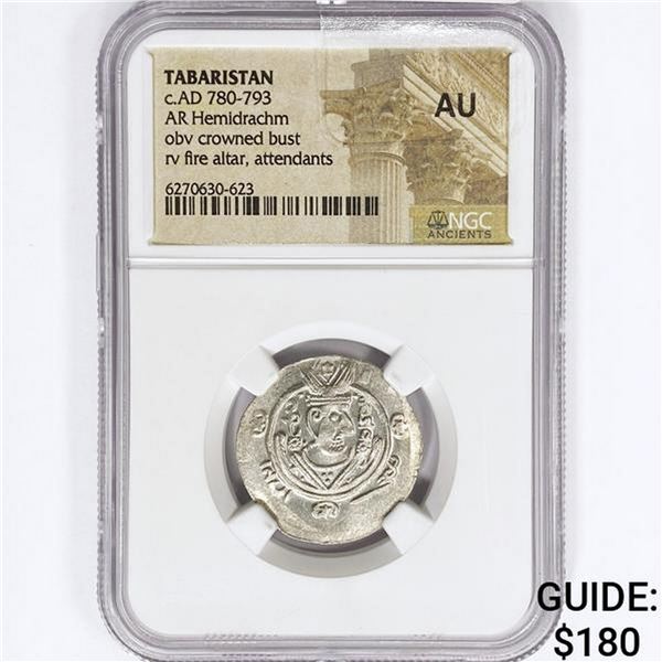 AD 780-793 Tabaristan AR Hemidrachm NGC AU