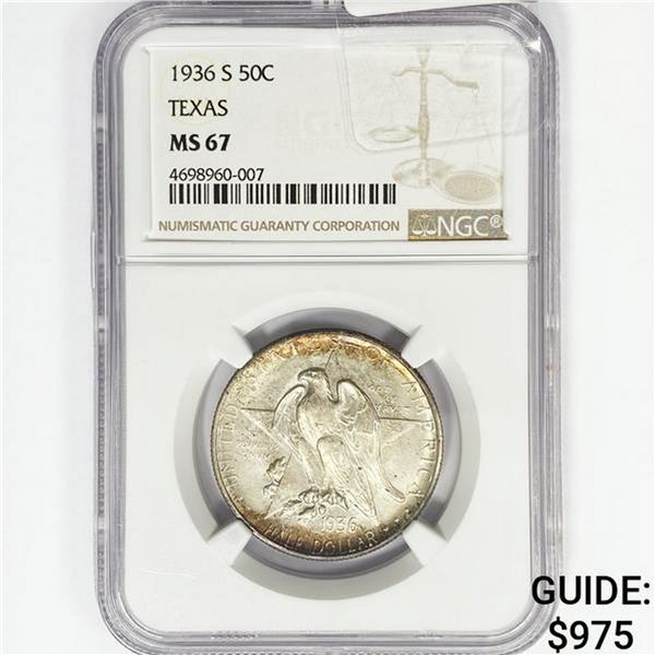 1936-S Texas Half Dollar NGC MS67