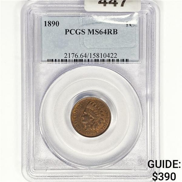 1890 Indian Head Cent PCGS MS64 RB