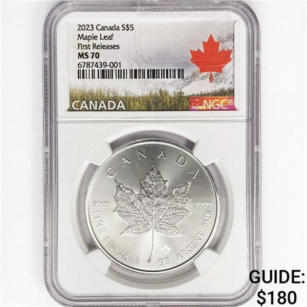 2023 Canada $5 1oz. Silver NGC MS70 1st Release