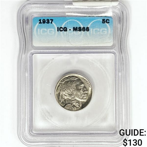 1937 Buffalo Nickel ICG MS66