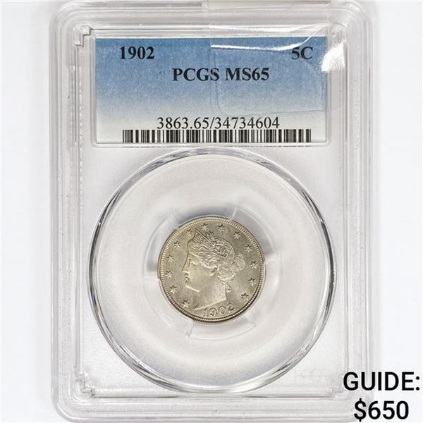 1902 Liberty Victory Nickel PCGS MS65