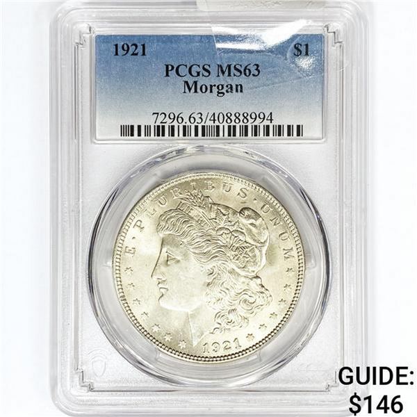 1921 Morgan Silver Dollar PCGS MS63