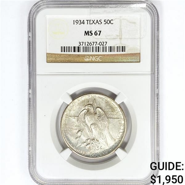 1934 Texas Half Dollar NGC MS67