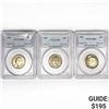 Image 1 : (3) US Washington Quarters PCGS MS 1951-1957