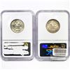 Image 2 : (2) US Washington Quarters NGC MS66 1944-1955