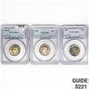 Image 1 : (3) US Washington Quarters PCGS MS66 1957-1958