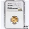 Image 1 : 1951-D Wheat Cent NGC MS67 RD