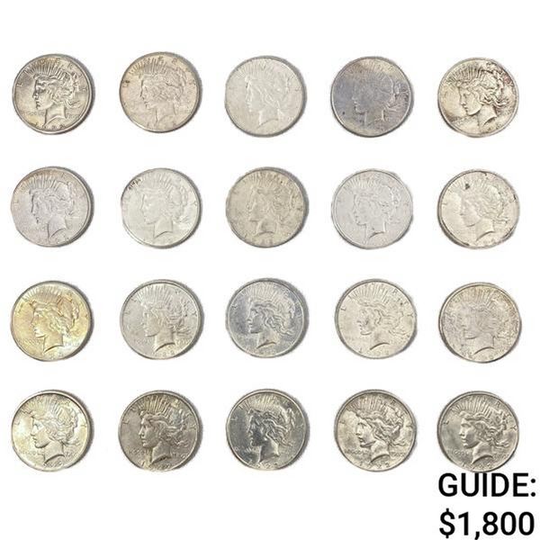 1922-1923 D/S Peace Silver Dollars (20 Coins)