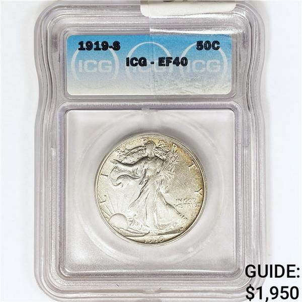 1919-S Walking Liberty Half Dollar ICG EF40