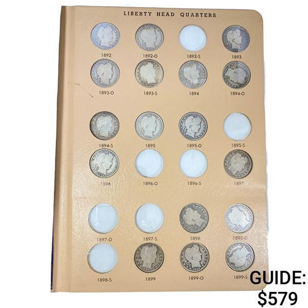 1892-1915 Barber Quarter Book (57 Coins)