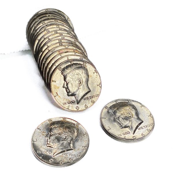 1966 Kennedy SILV Half Dollar Roll GEM UNC (20 Co