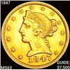 Image 1 : 1847 $5 Gold Half Eagle UNCIRCULATED