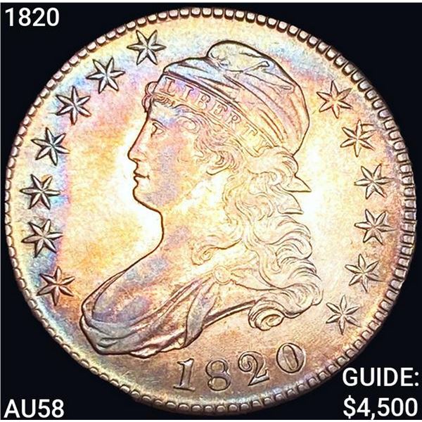 1820 Capped Bust Half Dollar CLOSELY UNCIRCULATED