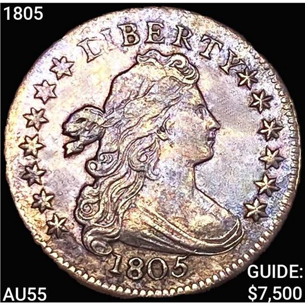 1805 Draped Bust Half Cent CLOSELY UNCIRCULATED