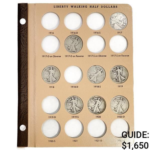 1917-1946 Walking Half Dollar Book (43 Coins)