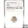 Image 1 : 1873 Silver Three Cent NGC PF65 Closed 3