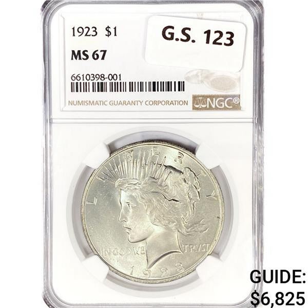 1923 Silver Peace Dollar NGC MS67