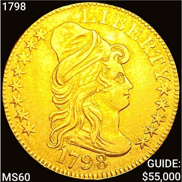 1798 $5 Gold Half Eagle Lg 8, 13 Star Rev CLOSELY