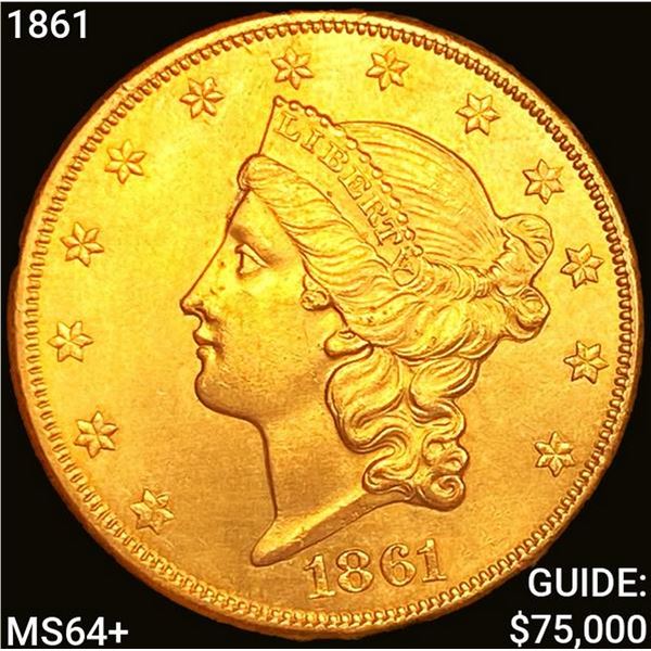 1861 $20 Gold Double Eagle UNCIRCULATED