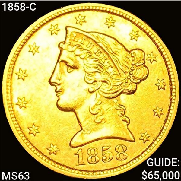 1858-C $5 Gold Half Eagle UNCIRCULATED