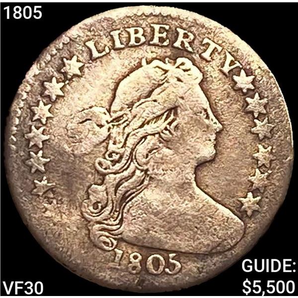 1805 Draped Bust Half Dime UNCIRCULATED +