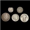 Image 1 : (5) Varied US Coinage (1823, 1881, 1907, 1924-D, 1