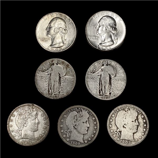 (7) Varied US Quarters (1902-S, 1907, 1908-D, 1926