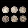 Image 2 : (6) US Silver 3 Cents (1851, (2) 1852) NICELY CIRC